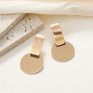 Geometric Square Round Coin Earrings‎